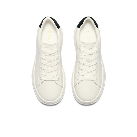 森达小白鞋女款2025夏季新款厚底显高户外休闲板鞋WP012BM5