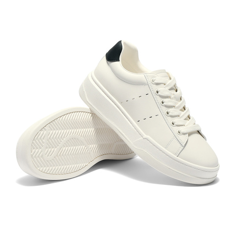 森达小白鞋女款2025夏季新款厚底显高户外休闲板鞋WP012BM5