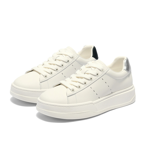 森达小白鞋女款2025夏季新款厚底显高户外休闲板鞋WP012BM5