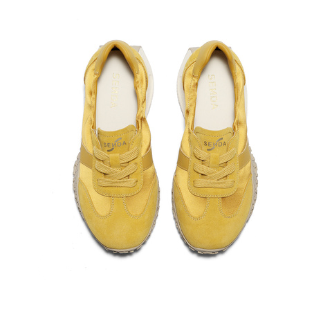 森达阿甘鞋女款2025秋新运动风跑步拼接厚底休闲鞋WP022CA5