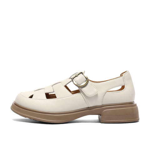 森达罗马凉鞋女款2025夏新复古厚底休闲猪笼鞋ZTG39BK5