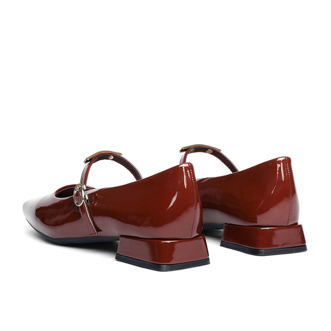 森达玛丽珍鞋女款2025秋新知性通勤粗跟浅口单鞋XQT01CQ5