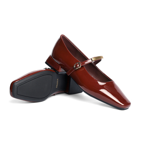 森达玛丽珍鞋女款2025秋新知性通勤粗跟浅口单鞋XQT01CQ5