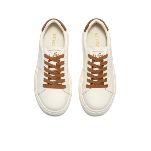 森达小白鞋女款2025秋新经典百搭休闲板鞋ZTH33CM5