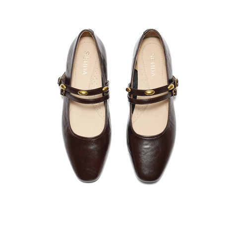 森达玛丽珍鞋女款2025秋新知性通勤平底单鞋ZTH08CQ5