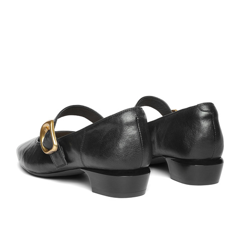 森达玛丽珍女款2025秋季新款气质通勤粗跟浅口单鞋ZTH10CQ5