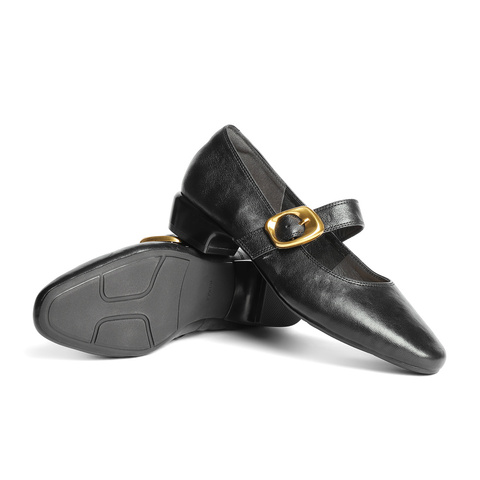 森达玛丽珍女款2025秋季新款气质通勤粗跟浅口单鞋ZTH10CQ5