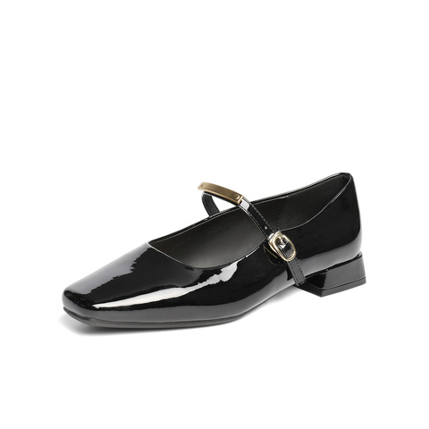 森达玛丽珍鞋女款2025秋新知性通勤粗跟浅口单鞋XQT01CQ5