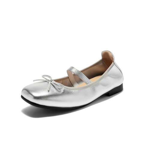 森达玛丽珍女款2025秋新软面芭蕾平底单鞋ZTH13CQ5