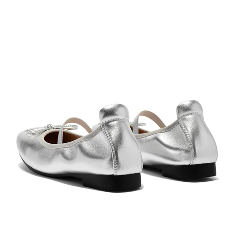 森达玛丽珍女款2025秋新软面芭蕾平底单鞋ZTH13CQ5