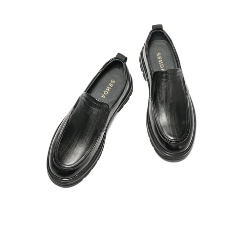 森达休闲皮鞋男2025秋新商场同款简约厚底舒适休闲鞋1XU02CM5