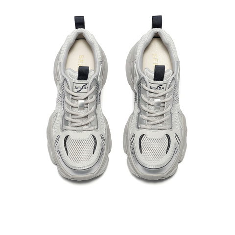 森达网面鞋女款2025夏新户外运动风厚底休闲老爹鞋ZTG41BM5