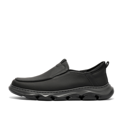 森达休闲皮鞋男2025秋新商场同款简约户外厚底休闲鞋1YE01CM5