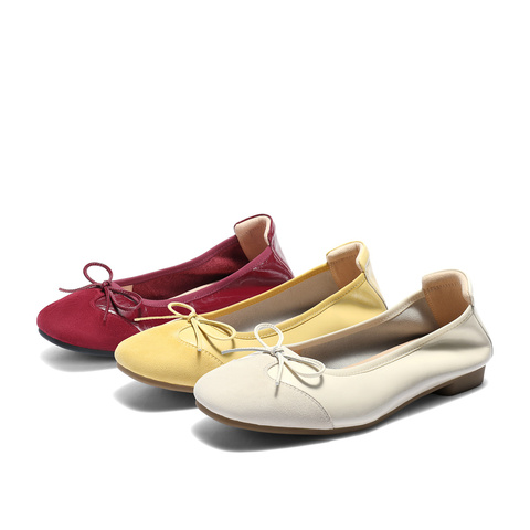 森达奶奶鞋女款2025秋季新款拼接舒适平底浅口单鞋ZTH05CQ5