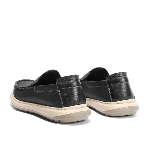 森达休闲皮鞋男2025秋新商场同款一脚蹬舒适乐福休闲鞋1YF01CM5