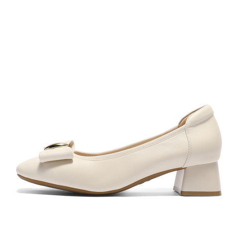 森达通勤鞋女款2025秋新商场同款气质粗跟单鞋XPX02CQ5