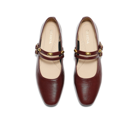 森达玛丽珍鞋女款2025秋新知性通勤平底单鞋ZTH08CQ5