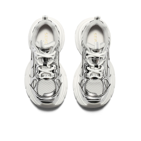 森达网面鞋女款2025秋新商场同款户外运动风老爹鞋XRF01CM5