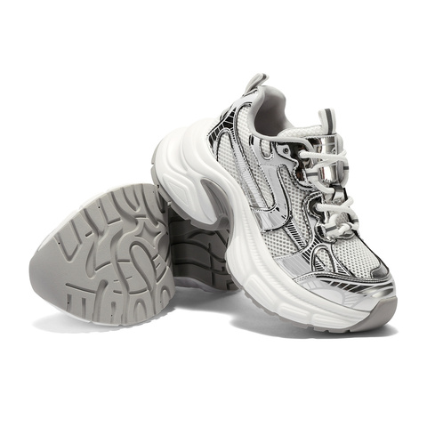 森达网面鞋女款2025秋新商场同款户外运动风老爹鞋XRF01CM5