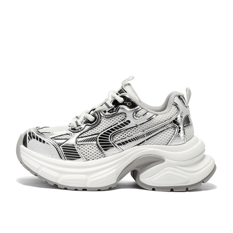 森达网面鞋女款2025秋新商场同款户外运动风老爹鞋XRF01CM5