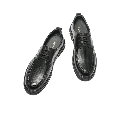 森达休闲皮鞋男2025秋新商场同款时尚厚底舒适休闲鞋1XU01CM5