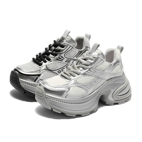 森达网面鞋女款2025秋新商场同款运动风休闲老爹鞋XQR01CM5