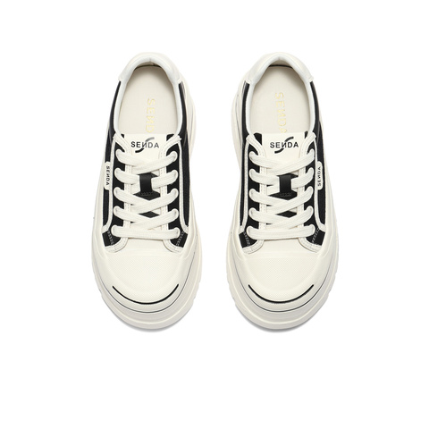 森达小白鞋女款2025夏新网面休闲板鞋ZTG54BM5