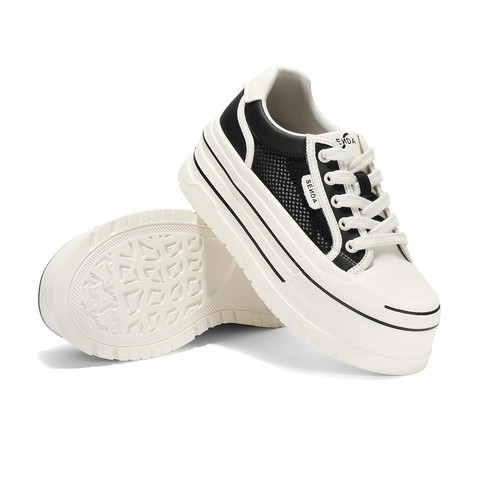 森达小白鞋女款2025夏新网面休闲板鞋ZTG54BM5