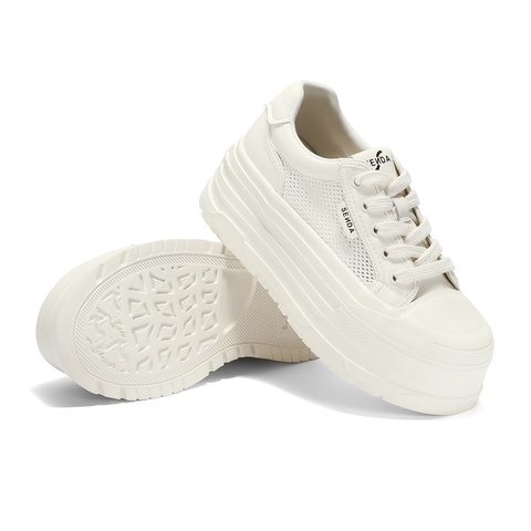 森达小白鞋女款2025夏新网面休闲板鞋ZTG54BM5