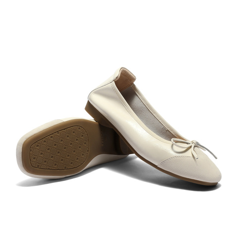 森达奶奶鞋女款2025秋季新款拼接舒适平底浅口单鞋ZTH05CQ5