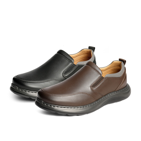 森达休闲皮鞋男2025秋新商场同款轻运动风厚底户外休闲鞋1YJ01CM5