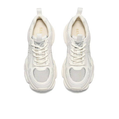 森达网面鞋女款2025夏新户外运动风厚底休闲老爹鞋ZTG41BM5