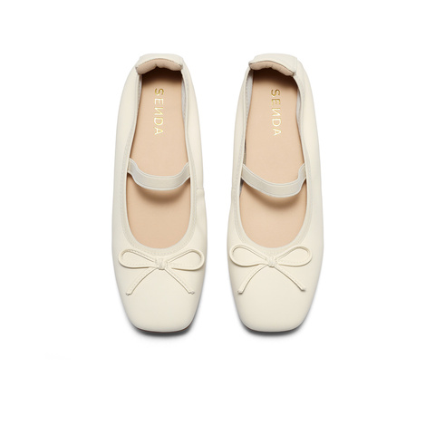 森达玛丽珍女款2025秋新软面芭蕾平底单鞋ZTH13CQ5