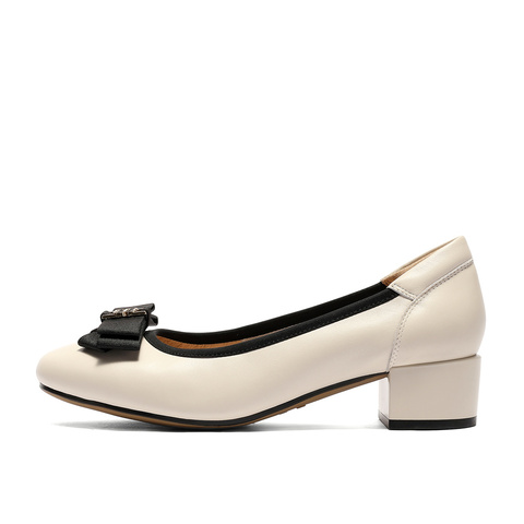 森达通勤鞋女款2025秋季新款商场同款气质粗跟浅口单鞋XNX01CQ5