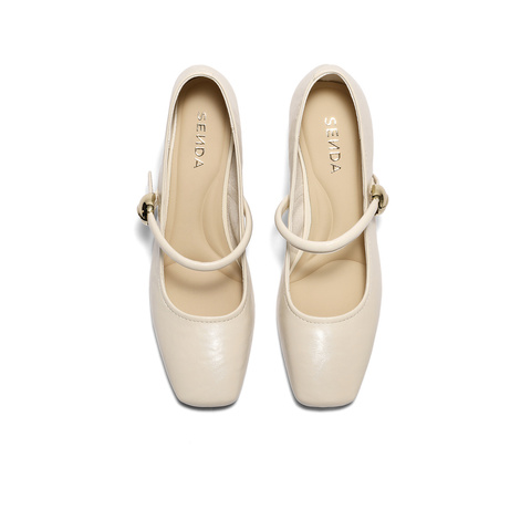 森达玛丽珍鞋女2025秋新商场同款通勤粗高跟浅口单鞋XRH01CQ5