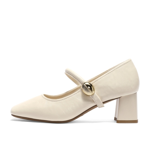 森达玛丽珍鞋女2025秋新商场同款通勤粗高跟浅口单鞋XRH01CQ5