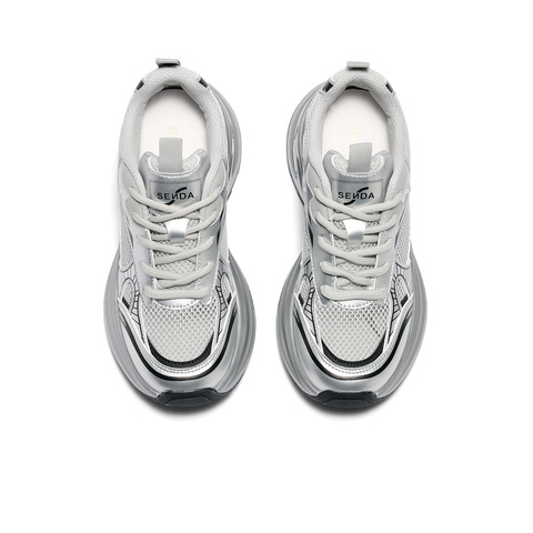 森达老爹鞋女款2025夏新商场同款运动网面休闲鞋WP017BM5