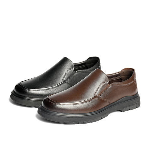 森达休闲皮鞋男2025秋新商场同款软面经典商务休闲鞋K5R03CM5