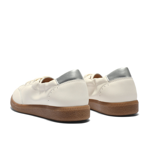 森达小白鞋女款2025夏季新款简约一脚蹬平底休闲鞋WP016BQ5