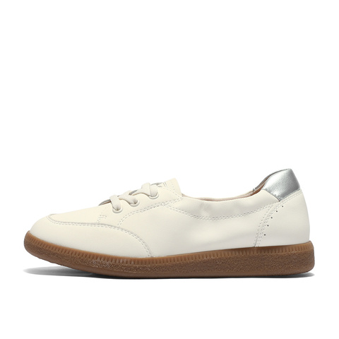 森达小白鞋女款2025夏季新款简约一脚蹬平底休闲鞋WP016BQ5