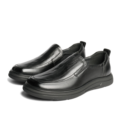 森达休闲皮鞋男2025秋新商场同款简约舒适休闲鞋1YT02CM5