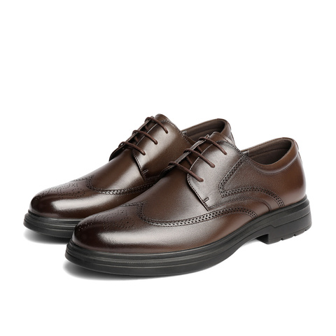 森达正装皮鞋男2025秋新布洛克商务皮鞋JDZ36CM5