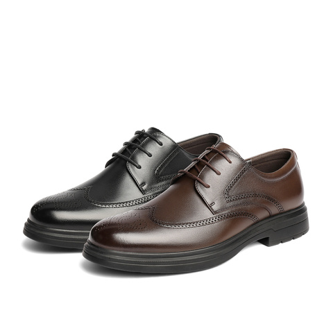 森达正装皮鞋男2025秋新布洛克商务皮鞋JDZ36CM5