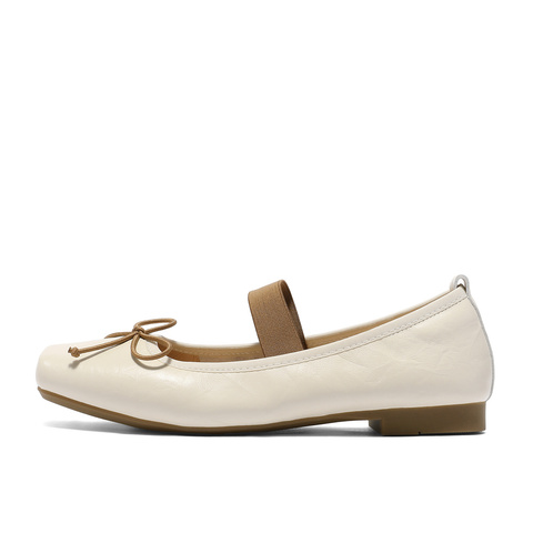 森达玛丽珍女款2025秋季新款方头平跟舒适浅口单鞋ZTH07CQ5