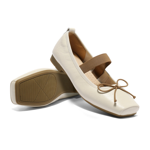 森达玛丽珍女款2025秋季新款方头平跟舒适浅口单鞋ZTH07CQ5