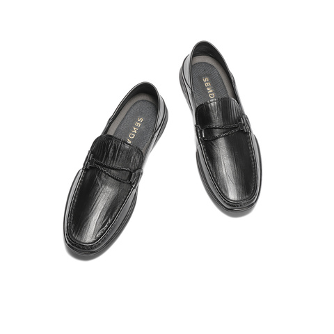 森达休闲皮鞋男2025秋新商场同款舒适平底休闲乐福皮鞋1XB01CM5