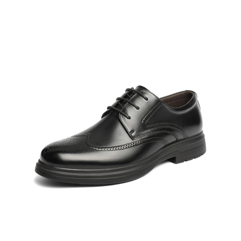 森达正装皮鞋男2025秋新布洛克商务皮鞋JDZ36CM5