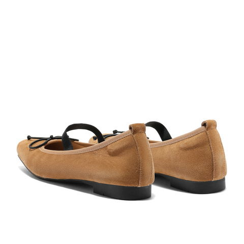 森达玛丽珍女款2025秋季新款方头平跟舒适浅口单鞋ZTH07CQ5