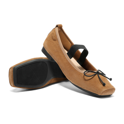 森达玛丽珍女款2025秋季新款方头平跟舒适浅口单鞋ZTH07CQ5