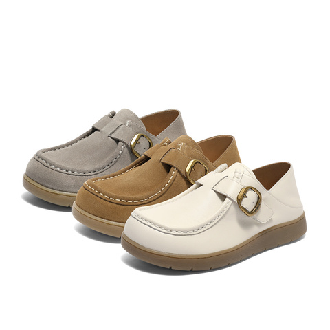 森达袋鼠鞋女款2025秋新商场同款舒适简约平底休闲鞋4URE6CM5